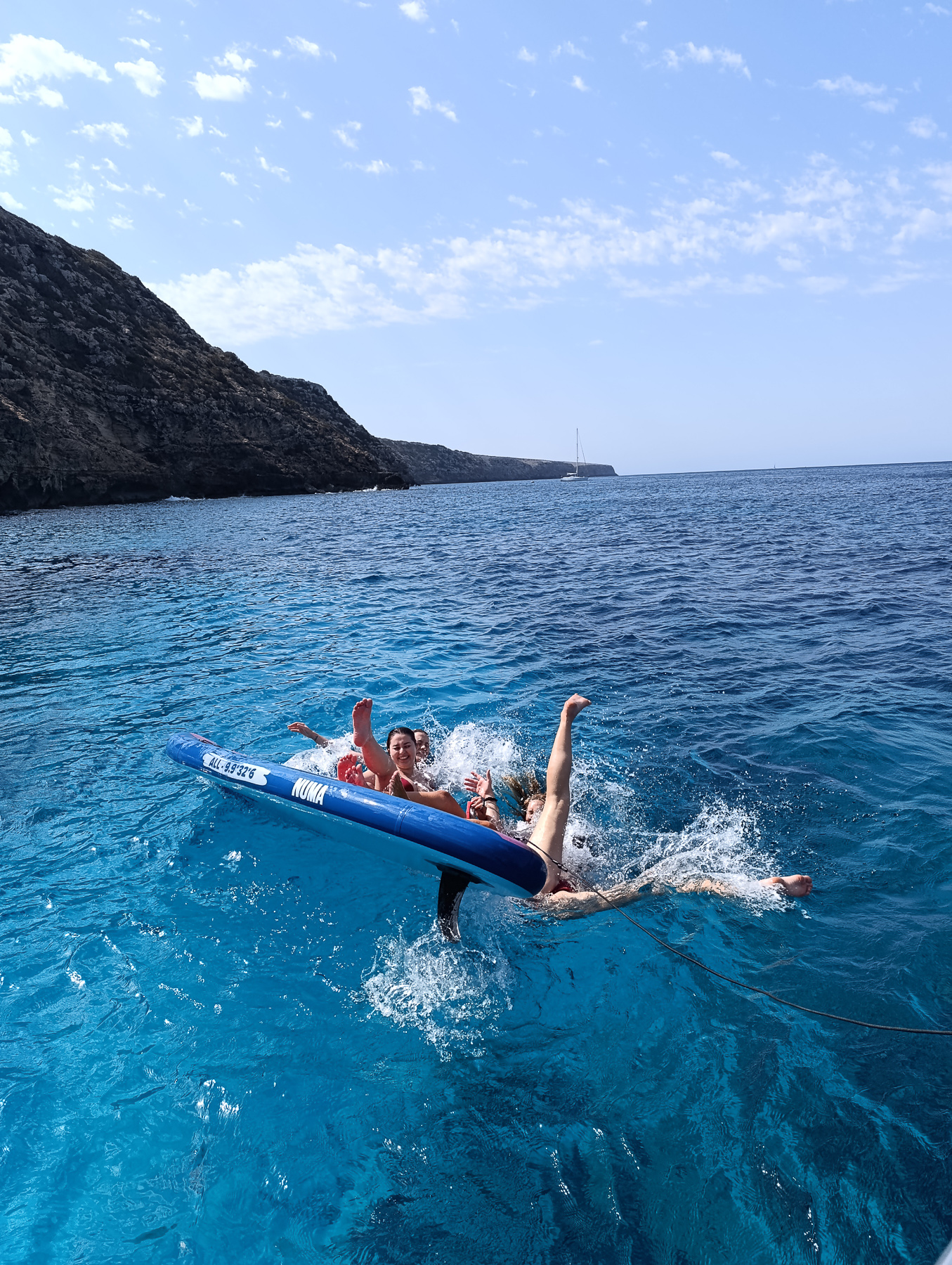 Paddle surf from the CALIU sailboat in Formentera